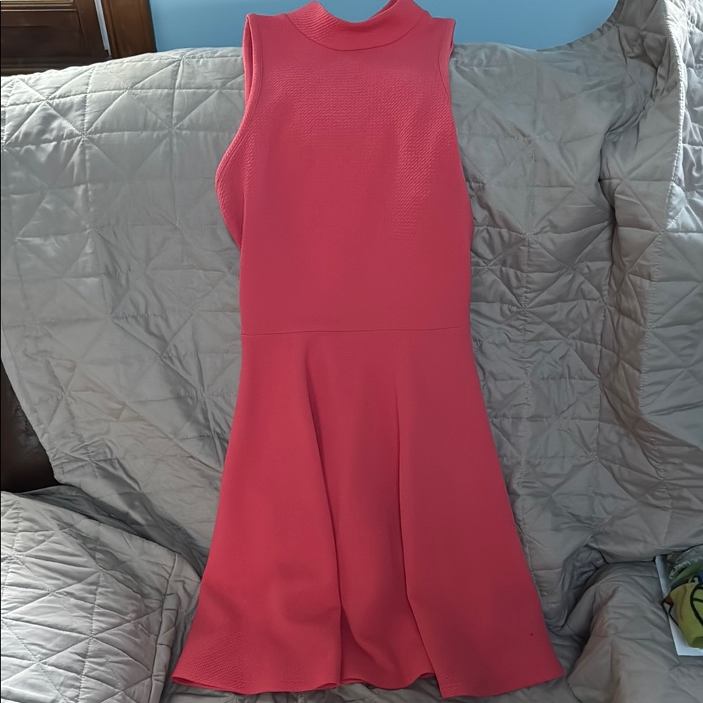 Elegant Coral Sleeveless Dress